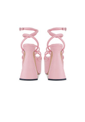 Blondie Pink Platform Strappy Heels