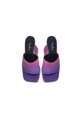 Brooke Purple Diamante Ombre Platform Mule Heels