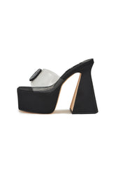 Paris Black Platform Yin Yang Mule Heels