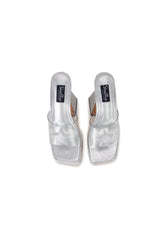 Paris Silver Platform Star Mule Heels