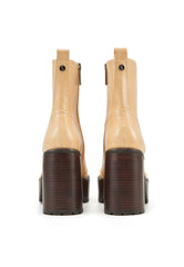 CREAM CREEP STACK HEEL PLATFORM BOOT