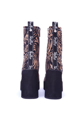 Jupe Tiger Print Platform Heeled Ankle Boot