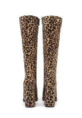 Kia Leopard Print Platform Knee High Boot