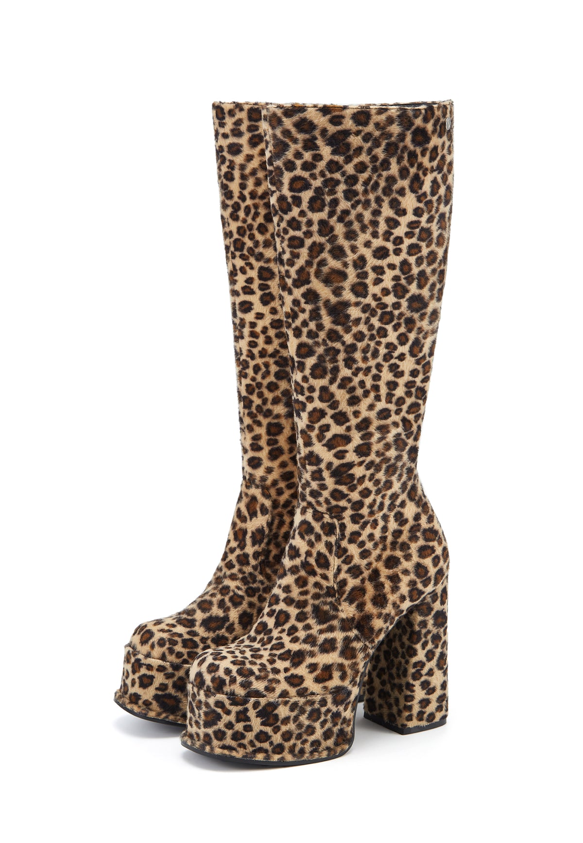 Kia Leopard Print Platform Knee High Boot