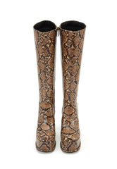 KIA SNAKE PRINT PLATFORM KNEE HIGH BOOT