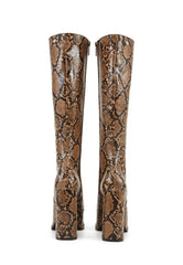 KIA SNAKE PRINT PLATFORM KNEE HIGH BOOT