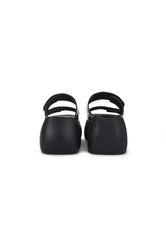 Lola Black Patent Double Strap Flatform Wedge Mule