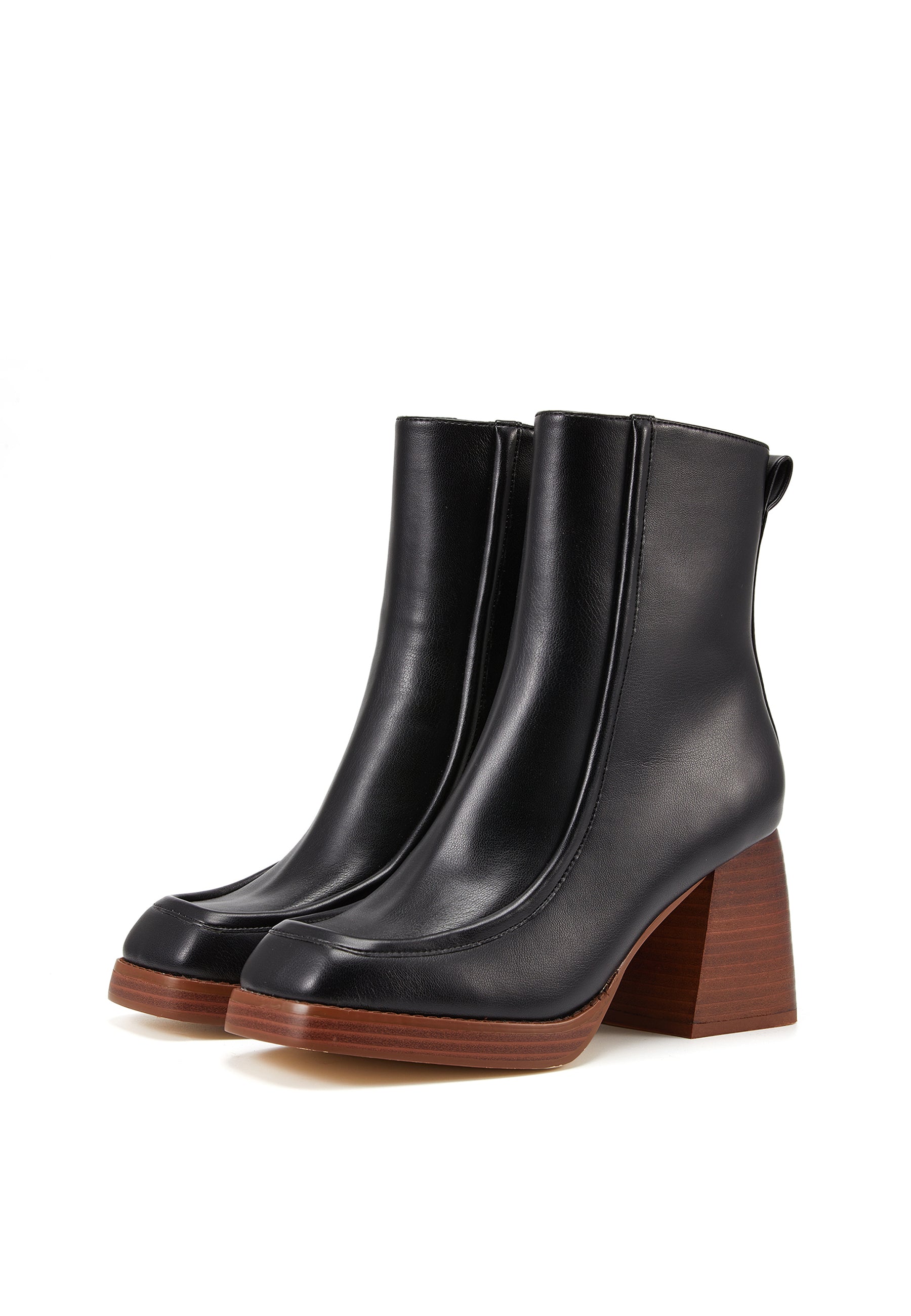MARS BLACK HEELED ANKLE BOOT