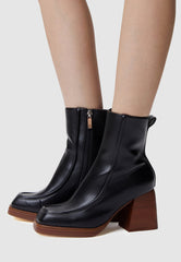 MARS BLACK HEELED ANKLE BOOT
