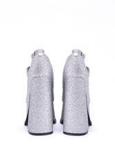 Natelle Silver Glitter Platform Mary Jane Heels