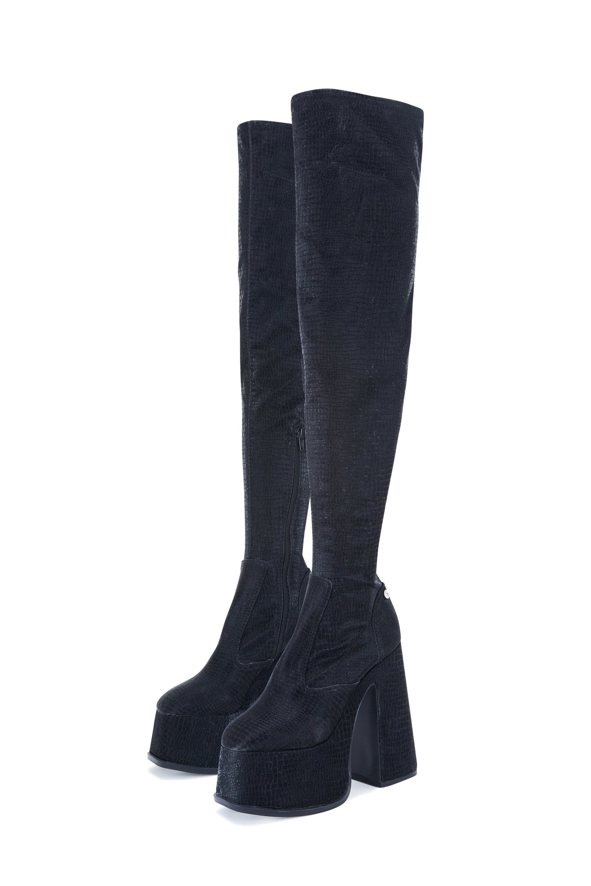 Nola Black Platform Over The Knee Boot