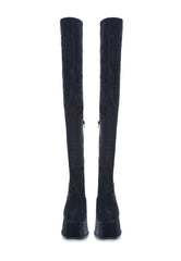 Nola Black Platform Over The Knee Boot