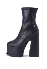 Nova Black Platform Ankle Sock Boots