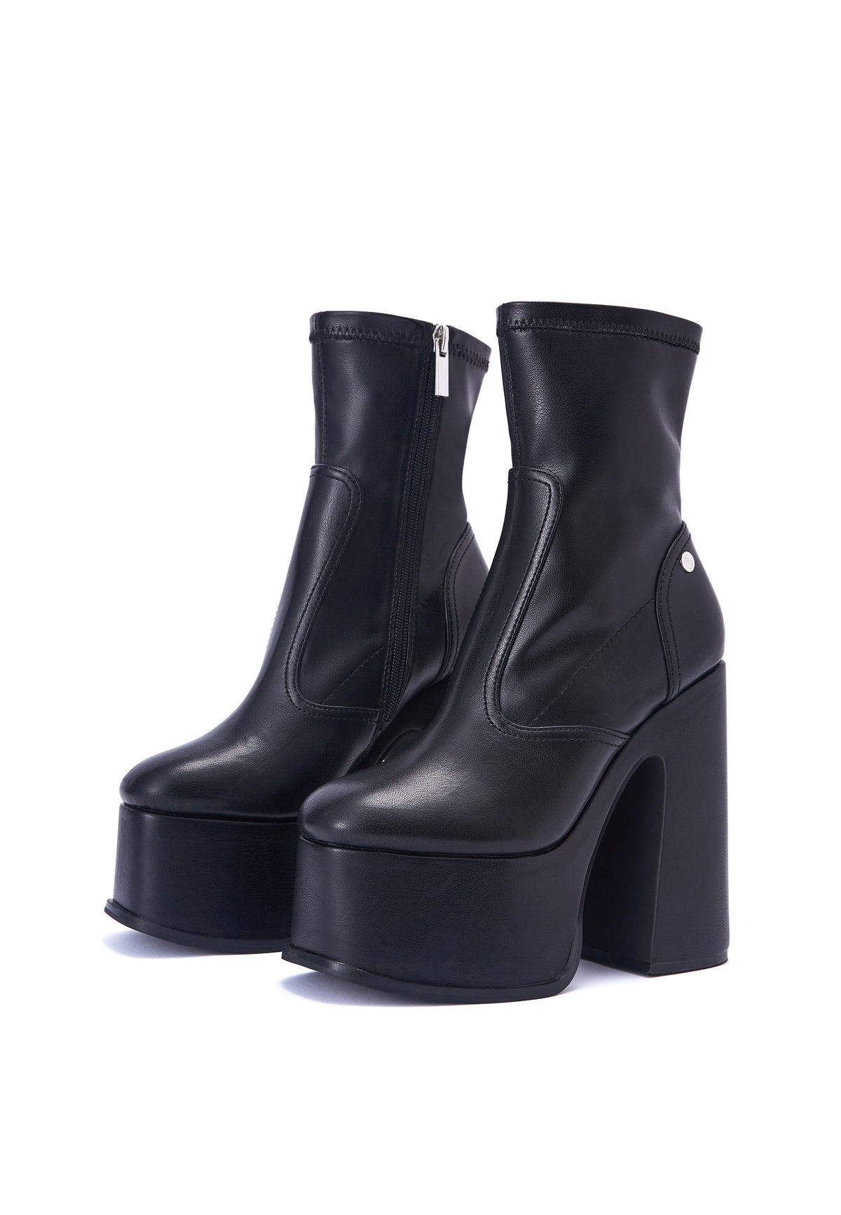 Nova Black Platform Ankle Sock Boots