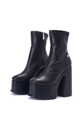 Nova Black Platform Ankle Sock Boots
