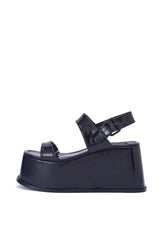 Serafina Black Patent Platform Sandal