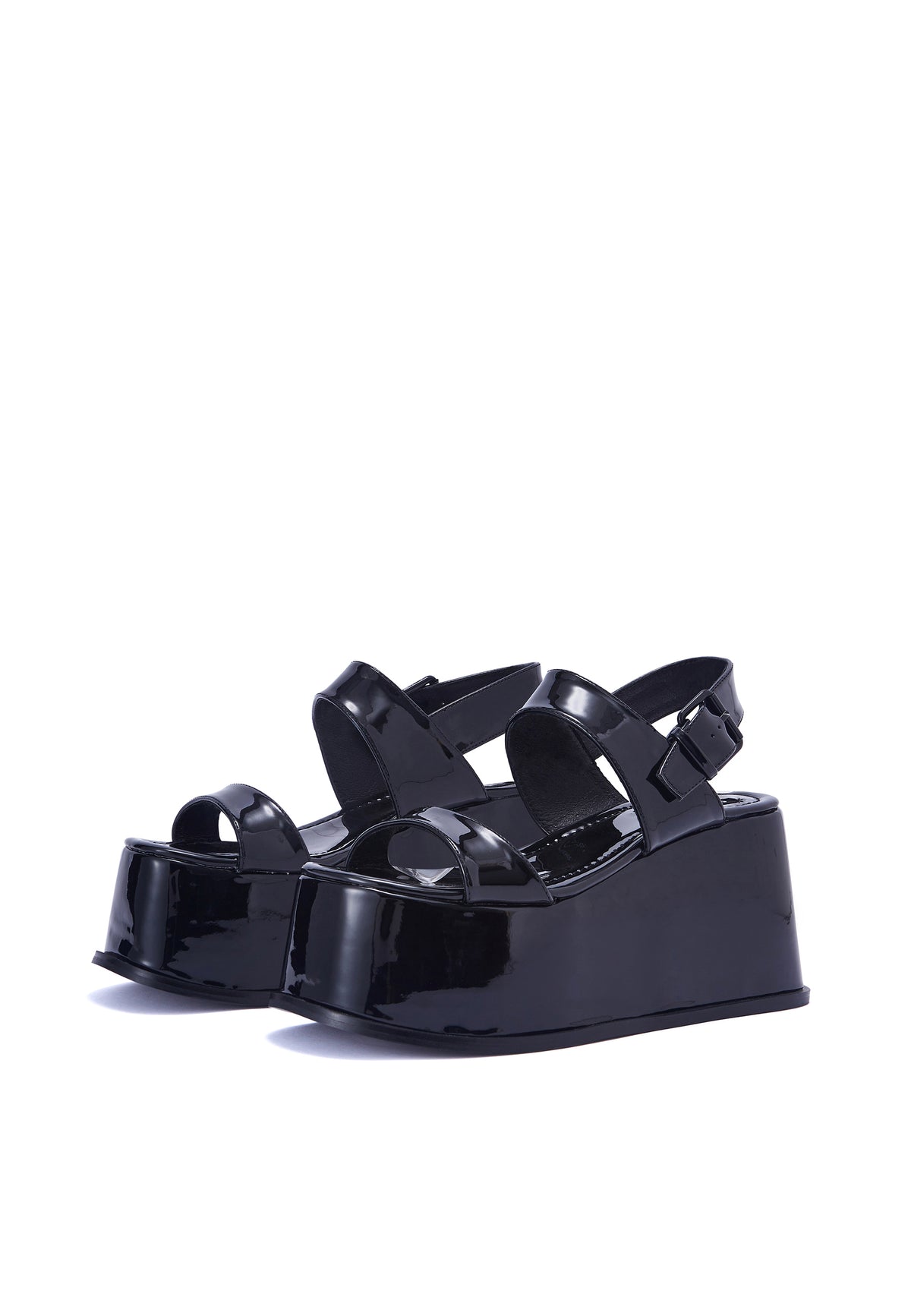 Serafina Black Patent Platform Sandal