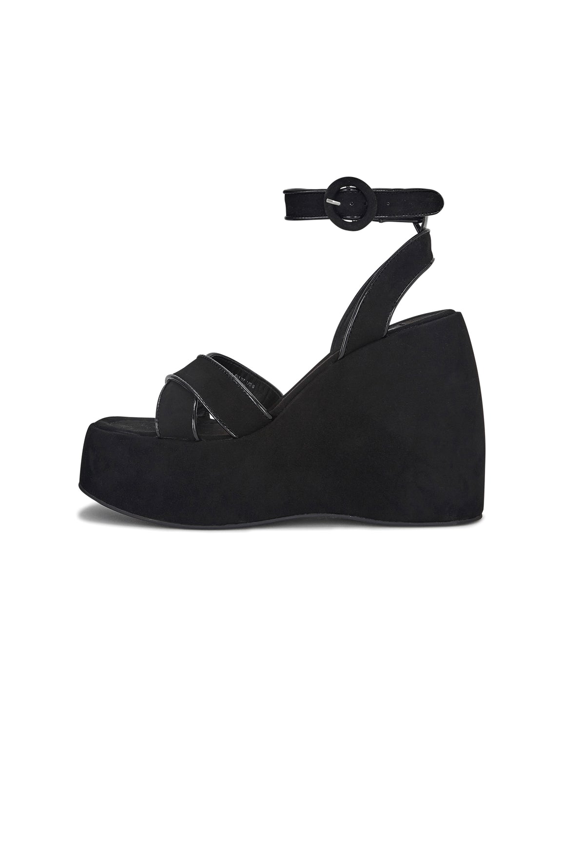 Queen Black Platform Wedge Sandal