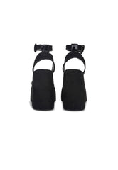 Queen Black Platform Wedge Sandal