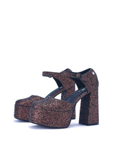 Rage Bronze Glitter Two Part Platform Court Shoe