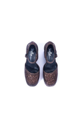 Rage Bronze Glitter Two Part Platform Court Shoe