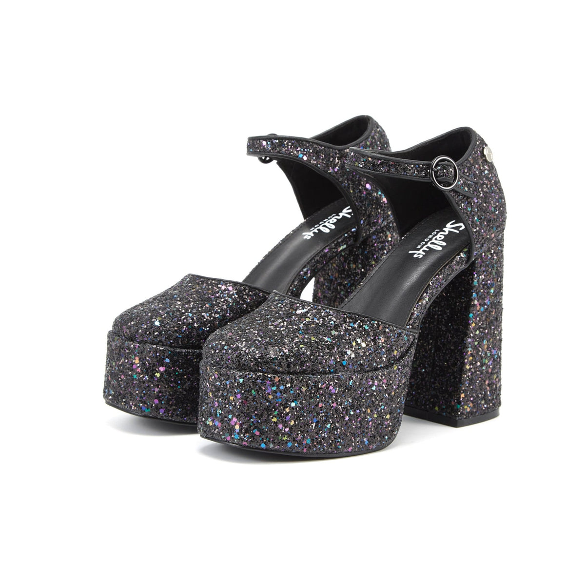 Rage Pewter Glitter Two Part Platform Court Shoe