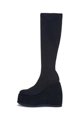 Roxy Black Platform Wedge Knee High Boot
