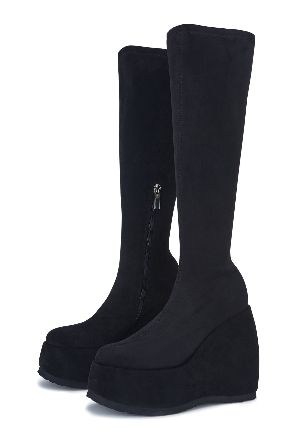 Roxy Black Platform Wedge Knee High Boot