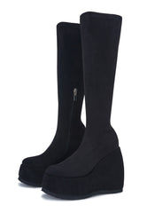 Roxy Black Platform Wedge Knee High Boot