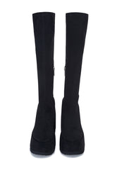 Roxy Black Platform Wedge Knee High Boot