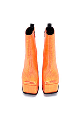 Scorpio Orange Metallic Platform Heeled Ankle Boot