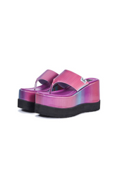 KLUB LILAC HOLOGRAPHIC PLATFROM WEDGE
